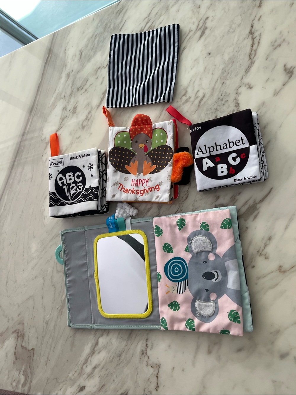 Baby Cloth Books Bundle with Thanksgiving Turkey and Koala